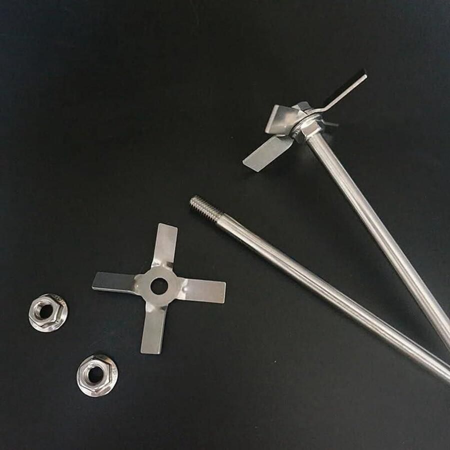 Roestvrijstalen Roerders Laboratorium Mengstaven Efficiënt Mengen Vier Bladen 30 45 Graden 8cm Blad Zilver