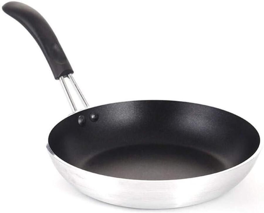 Roerbakpan met handvat Wok pan Dagelijks koken Antiaanbaklaag 20 cm Zilver