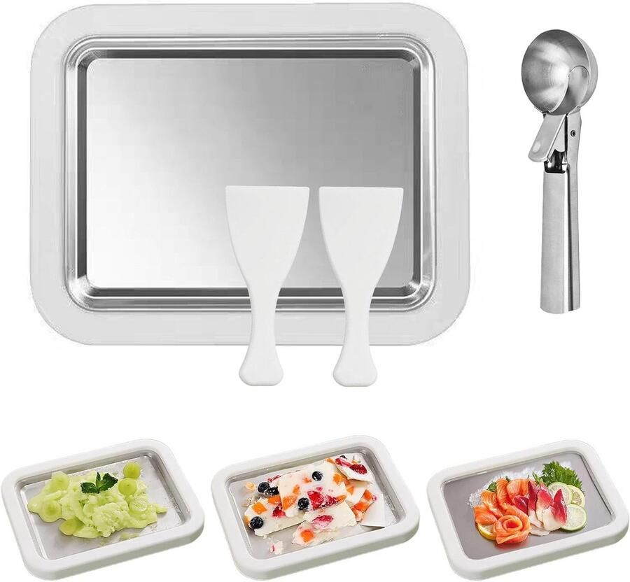 Roestvrijstalen roll ijs machine voor DIY ijs en bevroren yoghurt zonder elektriciteit