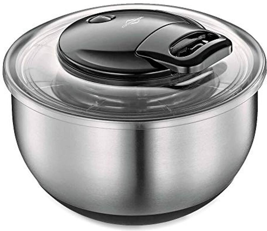 Roestvrijstalen slacentrifuge met deksel Perfect voor het drogen van salades