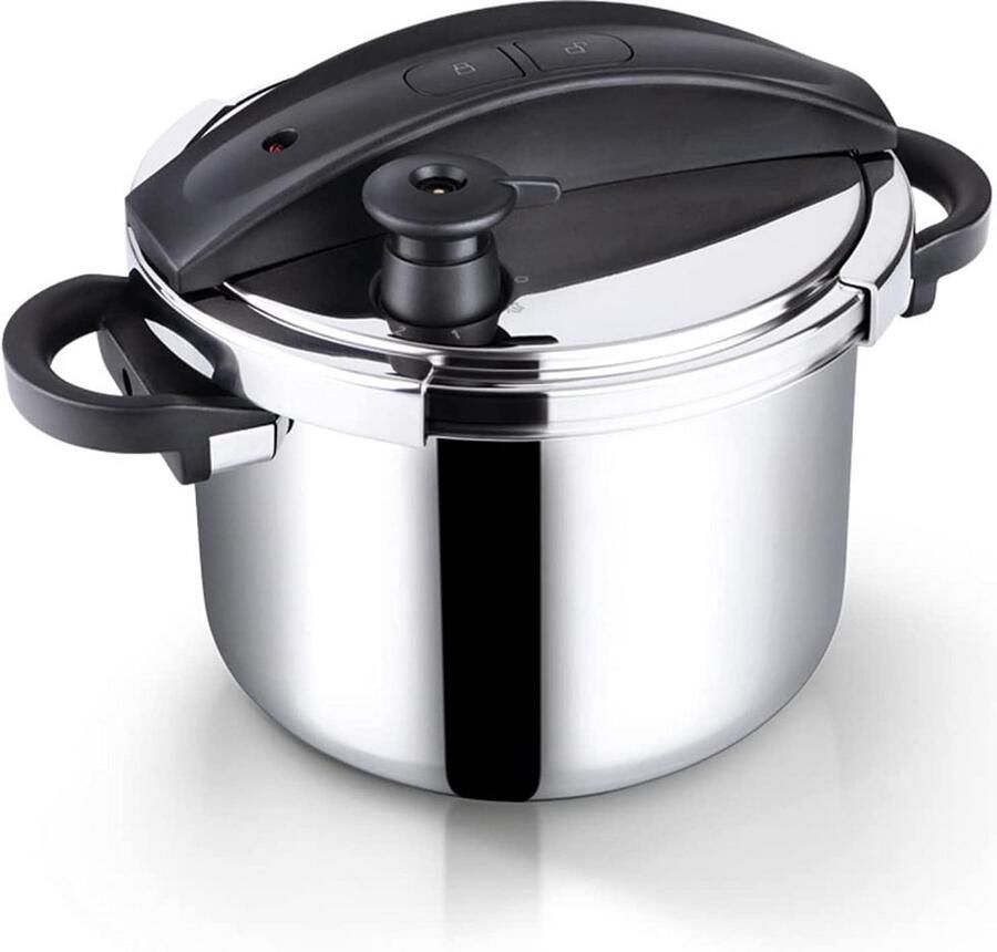 Roestvrijstalen Snelkookpan 6 Liter met Drukindicatie voor Alle Warmtebronnen