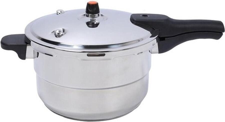 Roestvrijstalen Snelkookpan Drukpan Inductie Snel Koken Grote Capaciteit 6 Liter Zilver