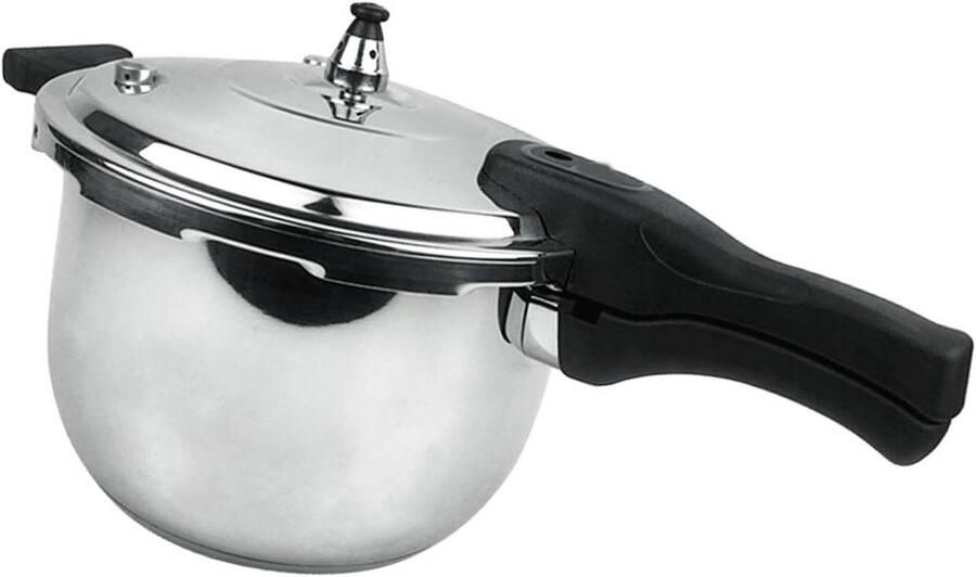 Roestvrijstalen Snelkookpan Drukpan Koken Snel Maaltijden Bereiden Verstelbare Drukinstelling 20 cm Zilver