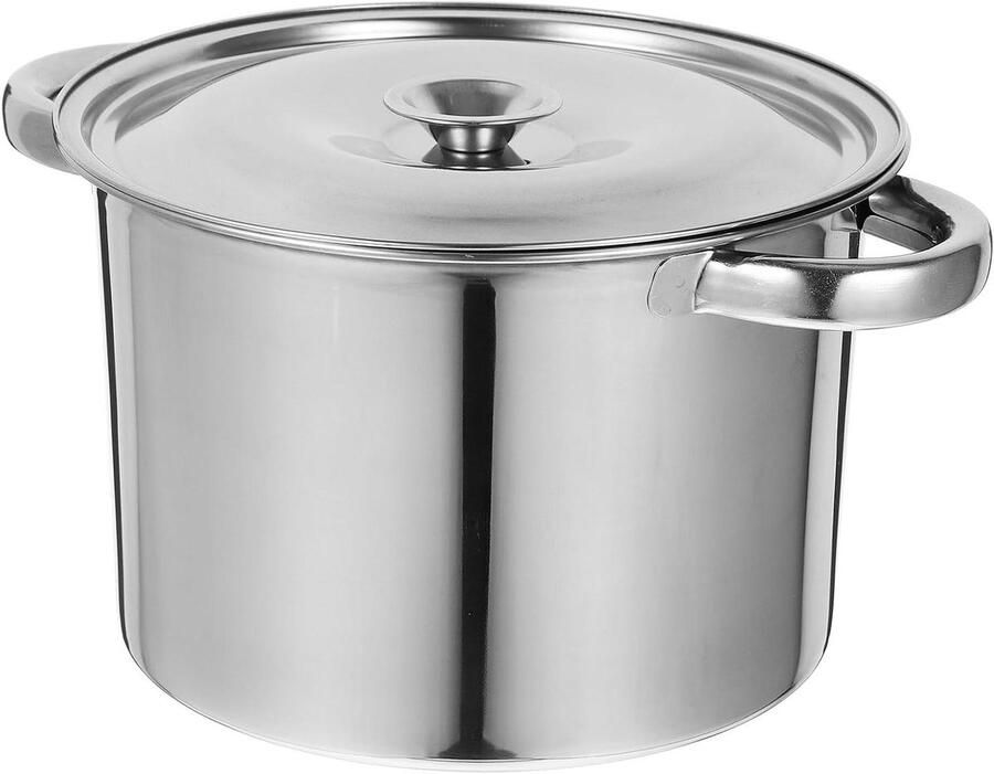 Roestvrijstalen Soepkoker Grote Pan Grote Hoeveelheden Koken Extra Dikke Bodem 6 Liter Zilver