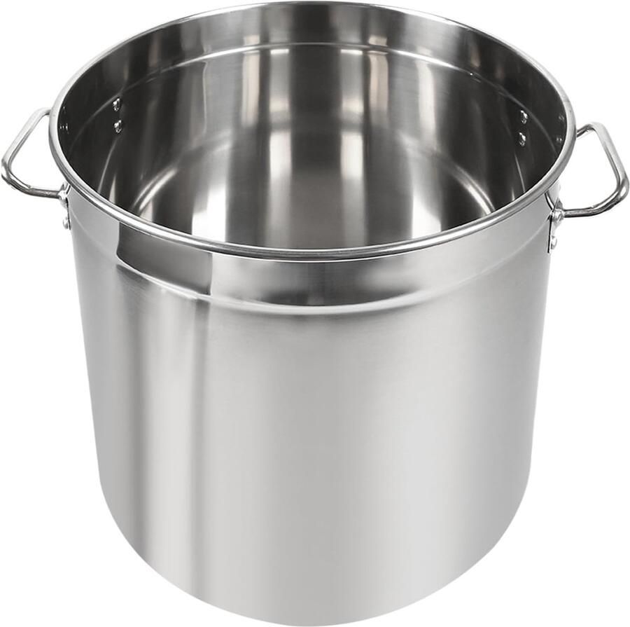 Begoniape Roestvrijstalen soeppan 50 liter kookpan inductie groot met handgrepen vlakke bodem intrekbaar deksel Ø 40 cm hoogte: 40 cm roestvrijstalen pan groot voor gasfornuizen elektrische