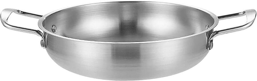 Roestvrijstalen Soeppan Inductie Koekenpan Heerlijke Stoofschotels Platte Bodem 1350 ml Zilver