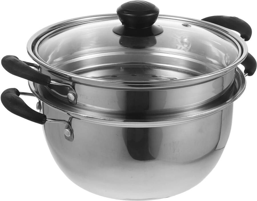 Roestvrijstalen Soeppan Kookpot Stoofpan Gezond Koken Meerlaags Ontwerp 20 x 26 x 16 cm
