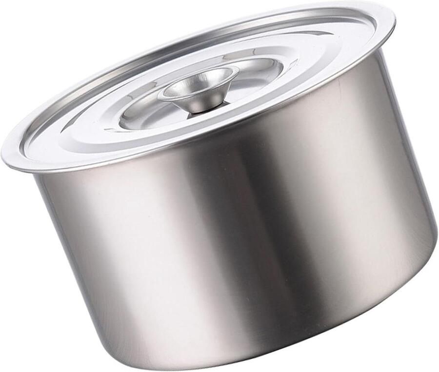 Roestvrijstalen Soeppan Kookpot Stoofpan Soepen Koken Dubbelwandige Constructie 16 cm Zilver