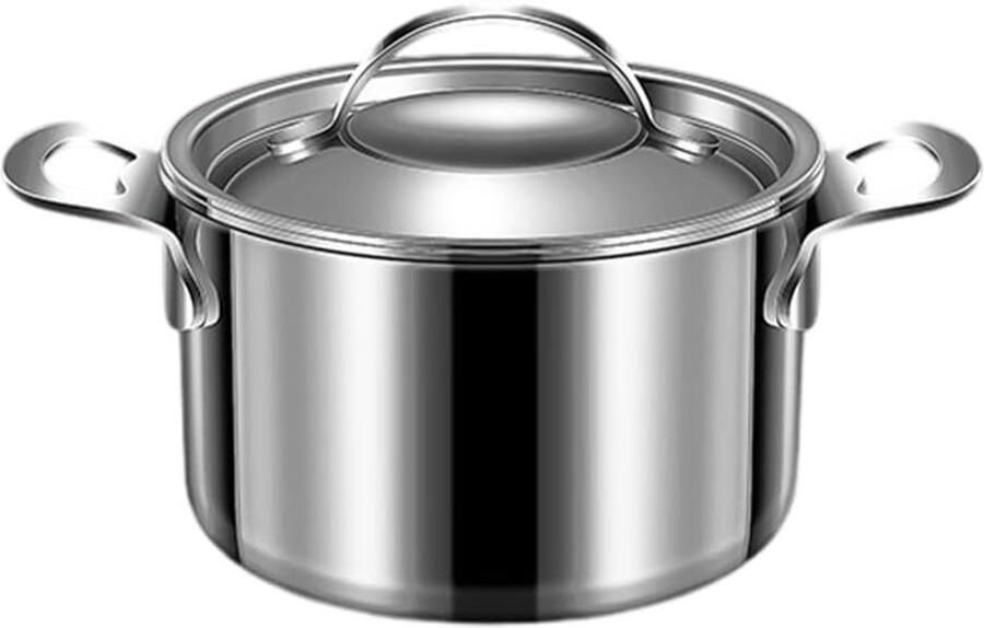 Roestvrijstalen soeppan Kookpot stoofpan Thuiskeuken koken Energie-efficiënt inductie 35 liter inhoud Zilverkleurig