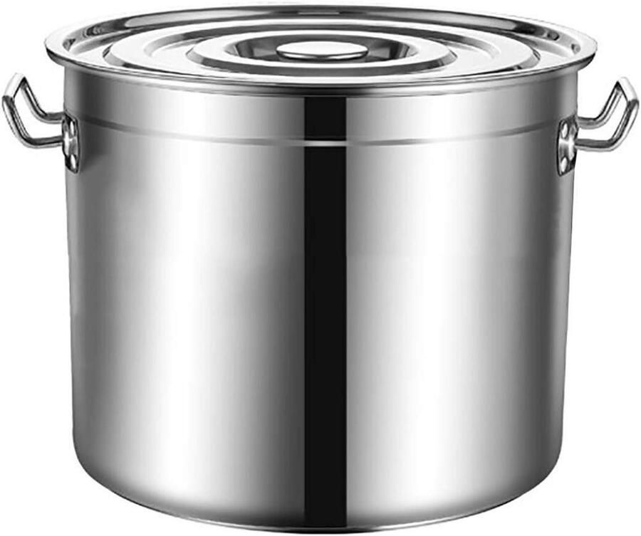 Roestvrijstalen Soeppan Kookpot Stoofpot Grote Hoeveelheden Koken Inductiegeschikt Capsulebodem 45*26cm Zilver
