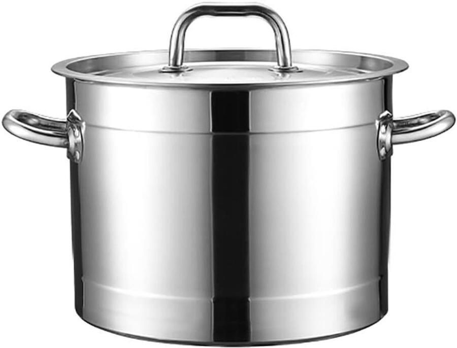 Roestvrijstalen soeppan Soepketel Grote hoeveelheden koken Drielaags composietbodem 20 liter Zilver