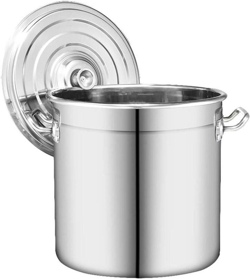 Roestvrijstalen Soeppan Soepketel Grote Pan Grote Hoeveelheden Koken Drielaags Composiet Bodem 12 Litres Zilverkleurig