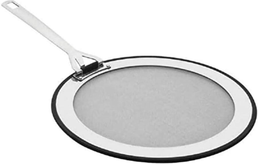 Roestvrijstalen Spatscherm Spatdeksel Pan Koken Zonder Spatten Inklapbare Handgreep 26-30 cm Zilver