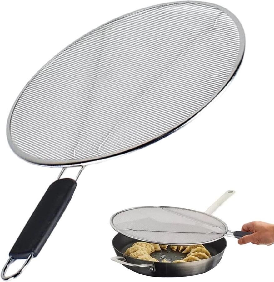 Roestvrijstalen Spatscherm Vetscherm Keukengerei Schoon Koken Fijnmazig Gaasontwerp 42.3 x 29.7 cm Zilver