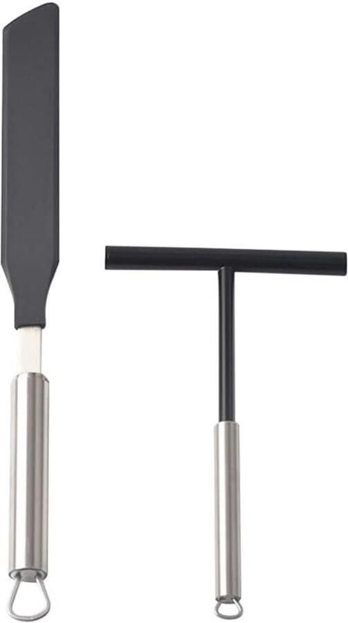 Pannenkoek Spreider Beslag Tool Keuken Gebruik Roestvrij Staal 34 cm Lengte Zwart Zilver