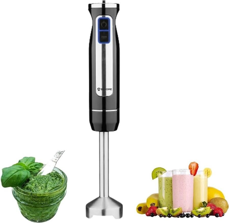 Roestvrijstalen Staafmixer 800 W 8 Snelheden met LED-Licht Krachtige Multifunctionele Keukenhulp