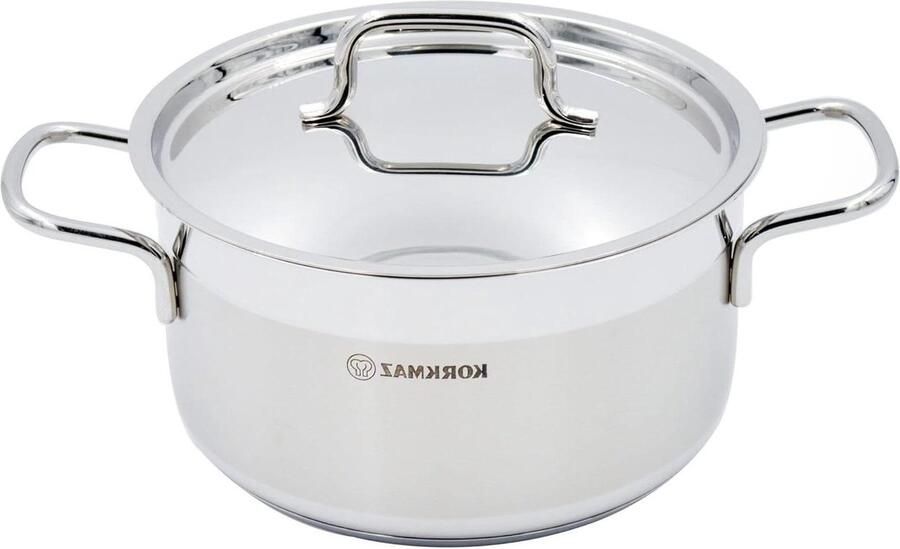 Roestvrijstalen steelpan Kookpan Inductie Mee Koken 18 10 Cr-Ni Staal 20x11 cm Zilver