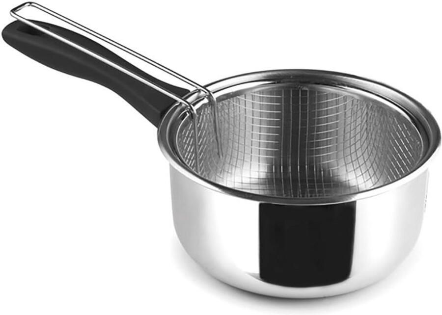 Roestvrijstalen Steelpan met Mandje voor Inductie 18 cm Frituurpan