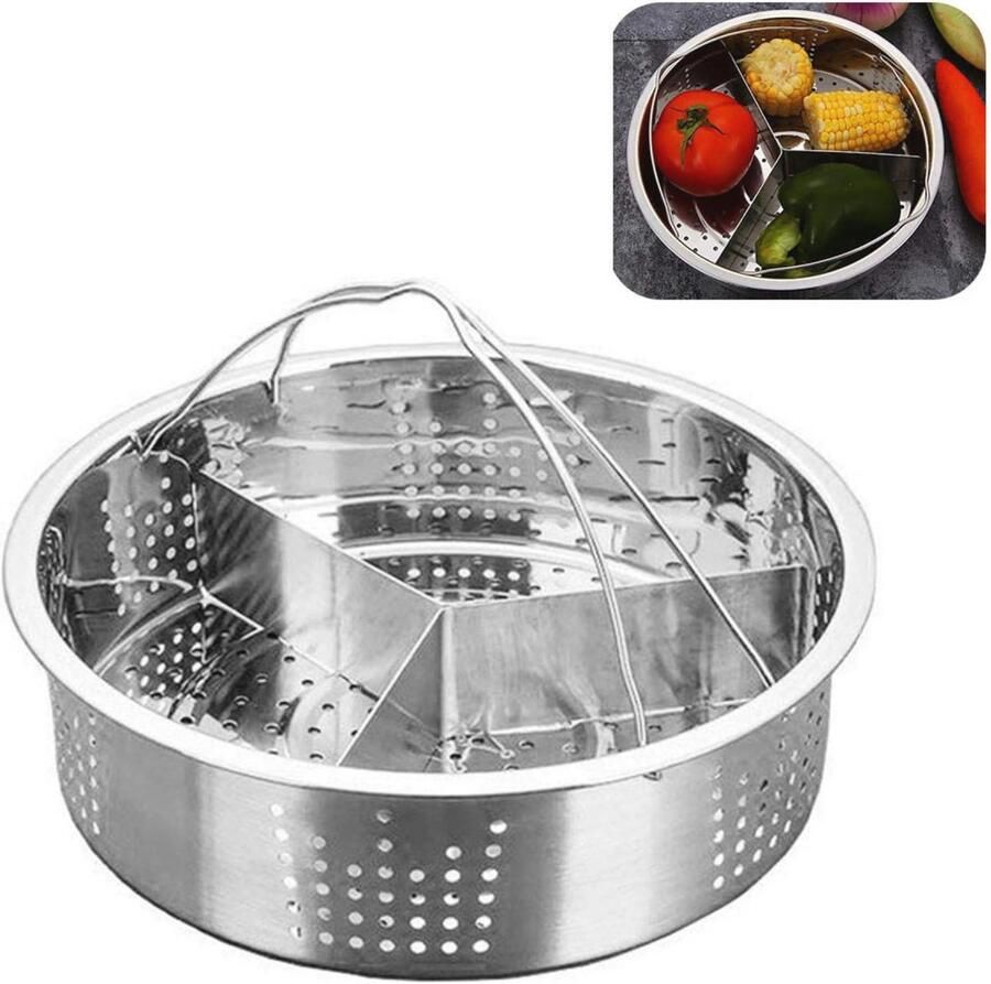 Roestvrijstalen Stoomboot Mand Rack Trio Separator Set voor Groenten
