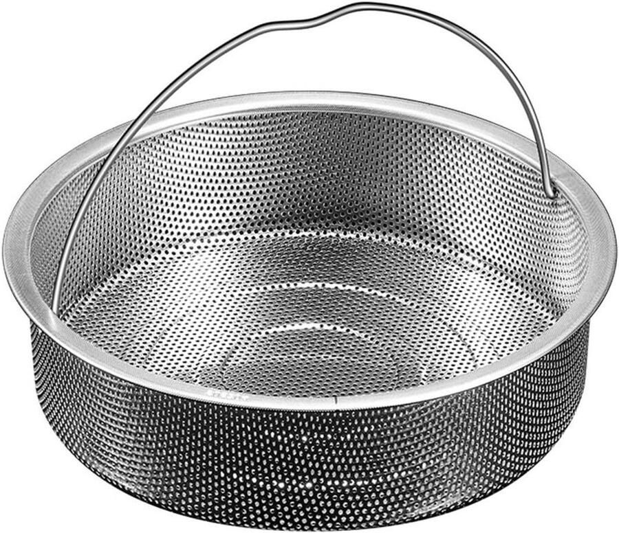 Roestvrijstalen Stoommand Keuken Zeef Gezond Koken Veilige Handgrepen 22 cm Zilver