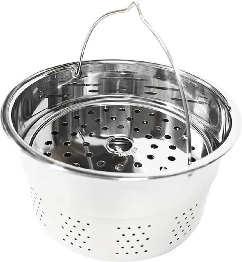 Roestvrijstalen stoommand Stoominzetaccessoire Gezond koken Speciaal ontworpen 17x17x10 cm Zilverkleurig