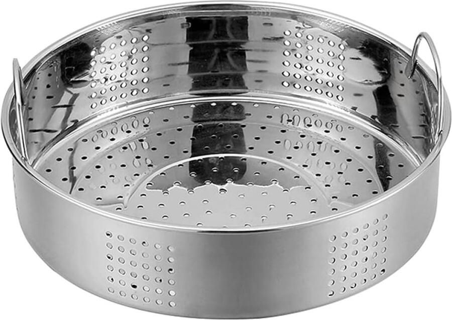 Roestvrijstalen Stoommand Voedselstomer Groente Gezond Koken Met Dubbele Handgrepen 27 cm Zilver