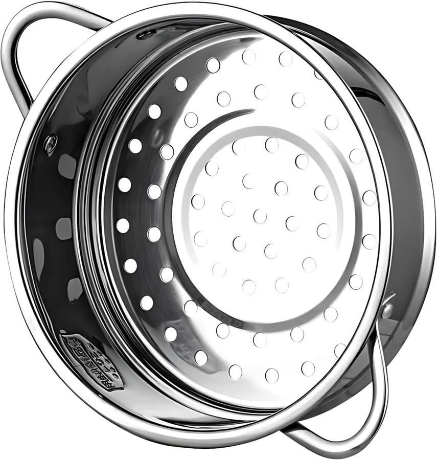 Roestvrijstalen stoommand voor groenten en voedsel 20 cm hittebestendige handgrepen