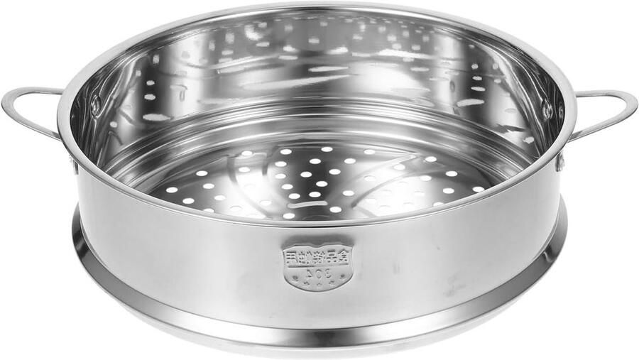 Roestvrijstalen stoommandje met dubbele handgrepen stackbaar stoom-inleg voor steelpan ideaal voor groenten dumplings en worsten multifunctioneel keukengerei