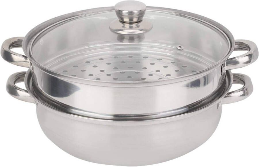 Roestvrijstalen Stoompan 27 cm 2-laags Kook- en Stoomfunctie