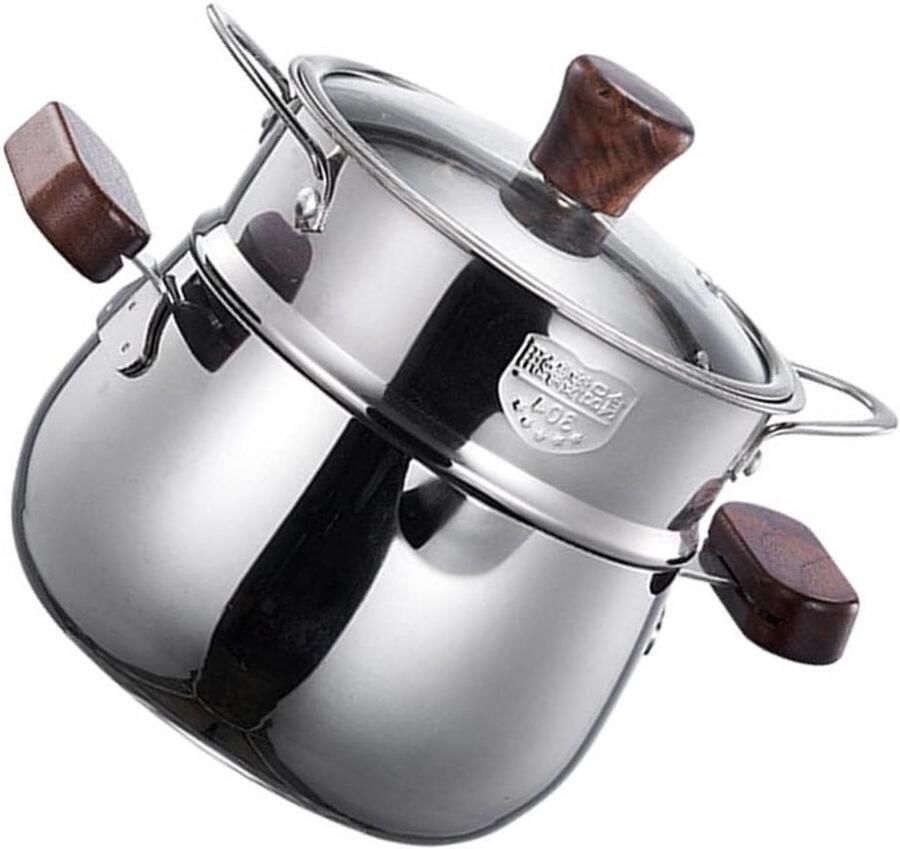 Roestvrijstalen Stoompan Dubbele Laag Efficiënt Koken Uniforme Warmte 24.5 x 20.4 cm Zilver
