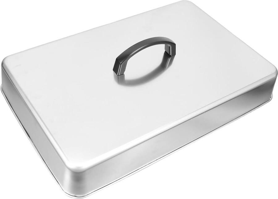 Roestvrijstalen Stoompan Grill Accessoire Koken en Grillen Hittebestendig Ontwerp 43 x 28 cm Zilver
