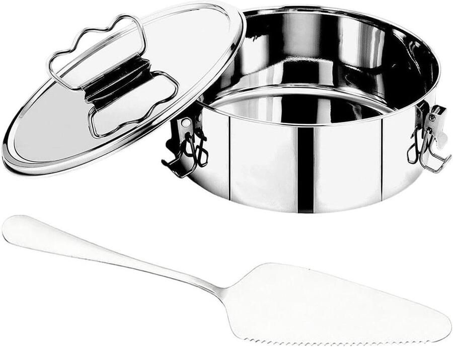 Roestvrijstalen stoompan Kookgerei met antiaanbaklaag Gezond Koken Waterdicht ontwerp 19 x 7.5 cm Zilverkleurig