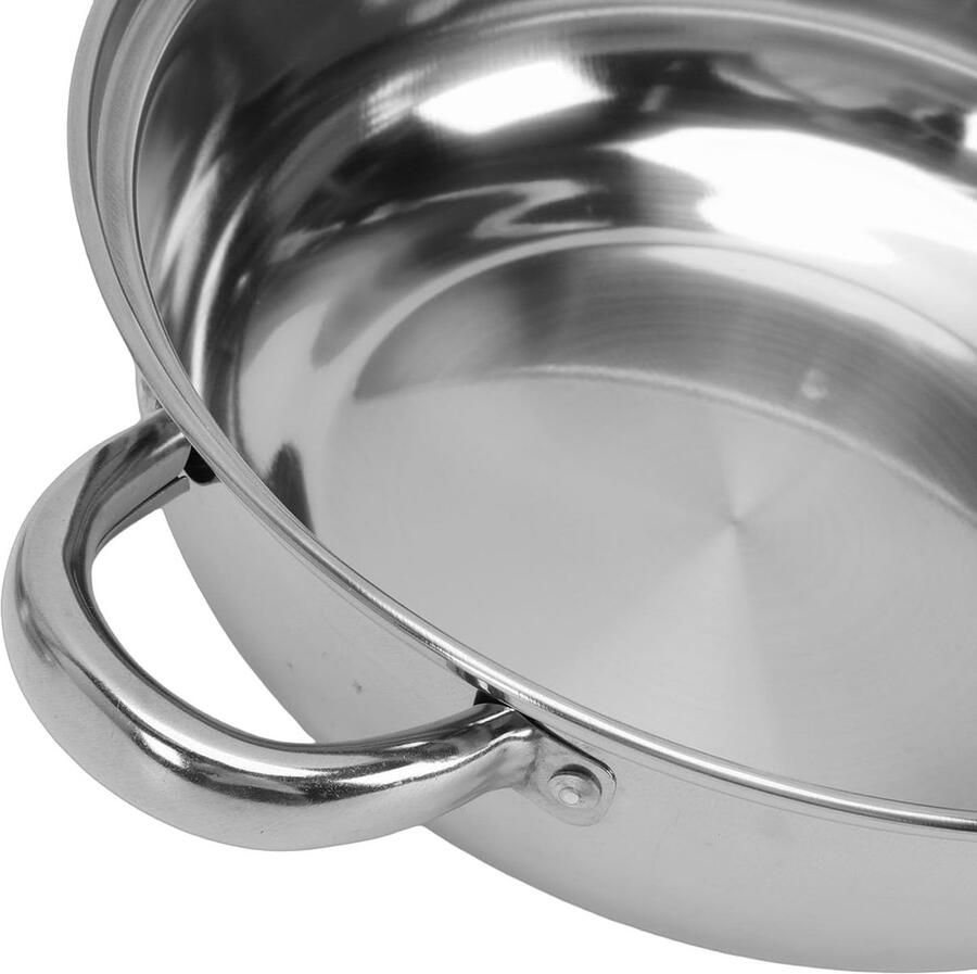 Roestvrijstalen Stoompot Dubbele Lagen Pan Gezond Koken Composiet Bodem 27.5 x 18.5 cm Zilver