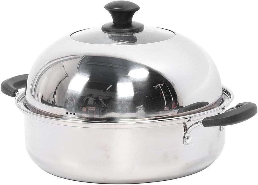 Roestvrijstalen Stoompot Kookgerei Verdikt Gezond Koken 2-laags Ontwerp 32cm Diameter