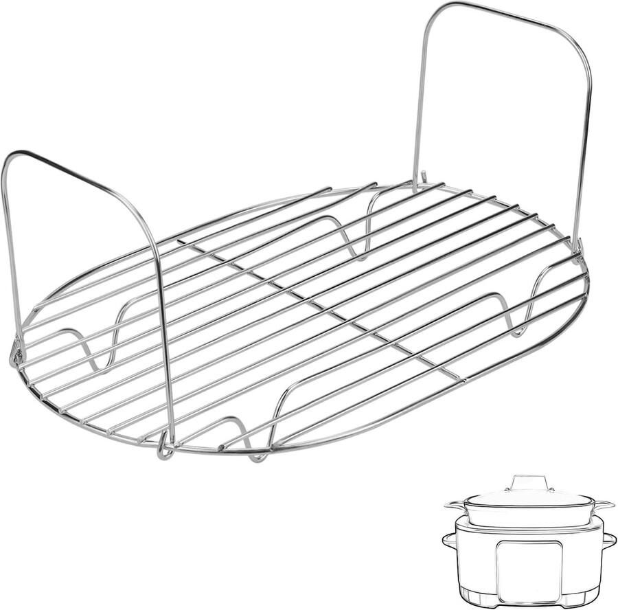 Roestvrijstalen Stoomrek Accessoires voor Slowcookers 8 5 Qt Perfect voor Stomen van Vlees Vis en Groenten