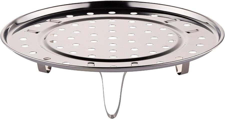 Roestvrijstalen stoomrek Standaard bak Stomen van voedsel Stabiel driepootontwerp 24 cm Zilverkleurig
