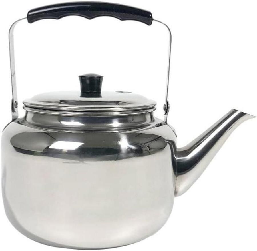 Roestvrijstalen Theeketel Waterkoker Pannenkoekenpan Water Koken Met Fluitje 3L Zilver