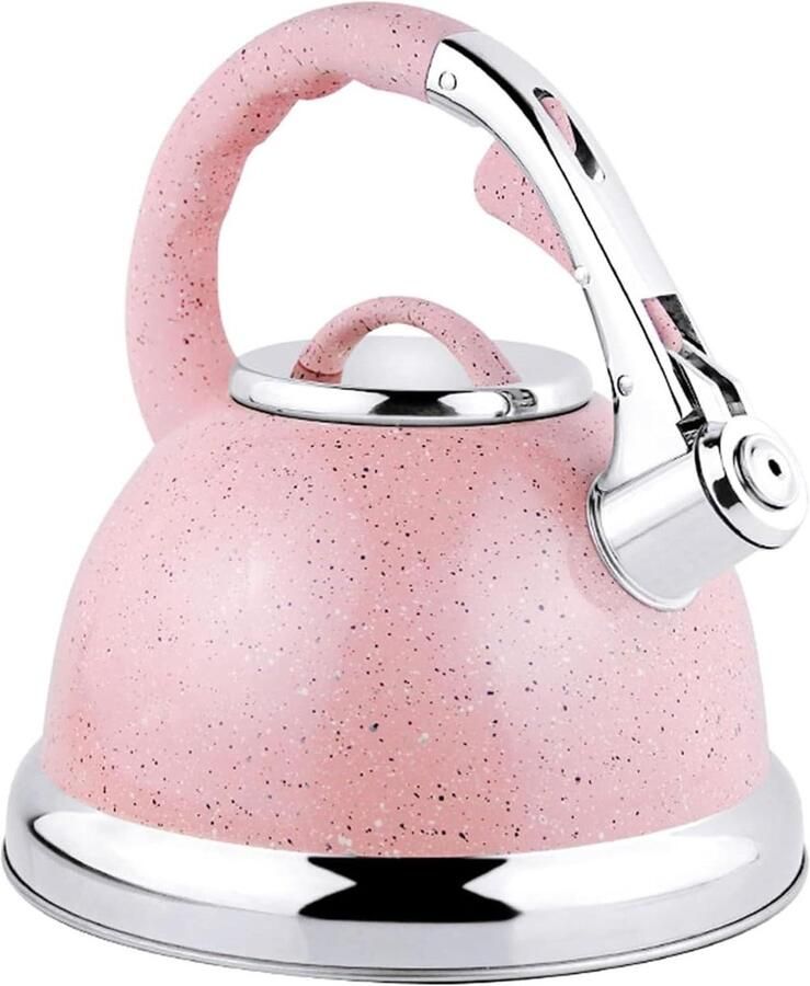 Roestvrijstalen Theepot Kookketel Fornuis Water Koken Fluitend Signaal 35 Liter Roze