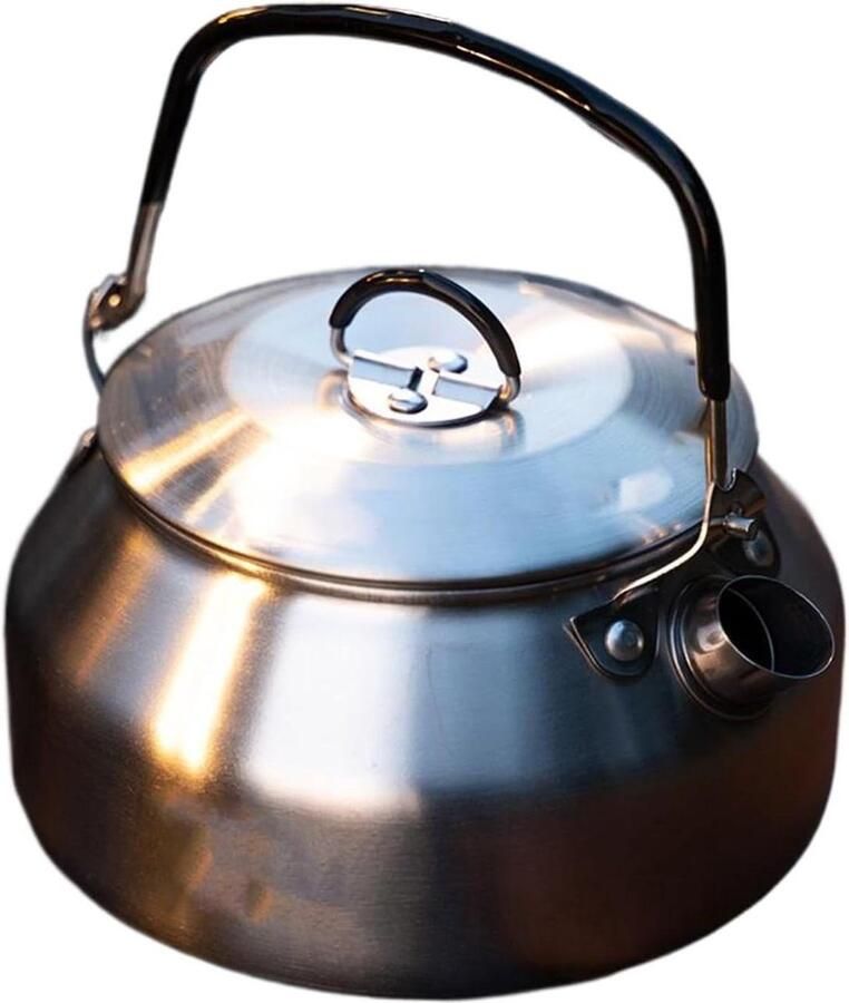 Roestvrijstalen theepot Waterkoker Thee Zetten Opvouwbaar handvat 08 liter Zilver