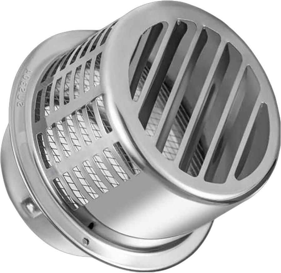 Roestvrijstalen Ventilatiekap Afzuigkap Rooster Buitenmuur Ventilatie Fijn Gaas Bescherming 150 mm Zilverkleurig