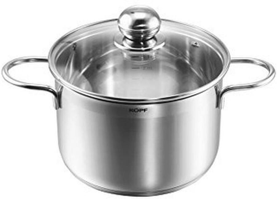 Roestvrijstalen Vleespan Ø 16 cm met Glazen Deksel Ideaal voor Inductie Koken