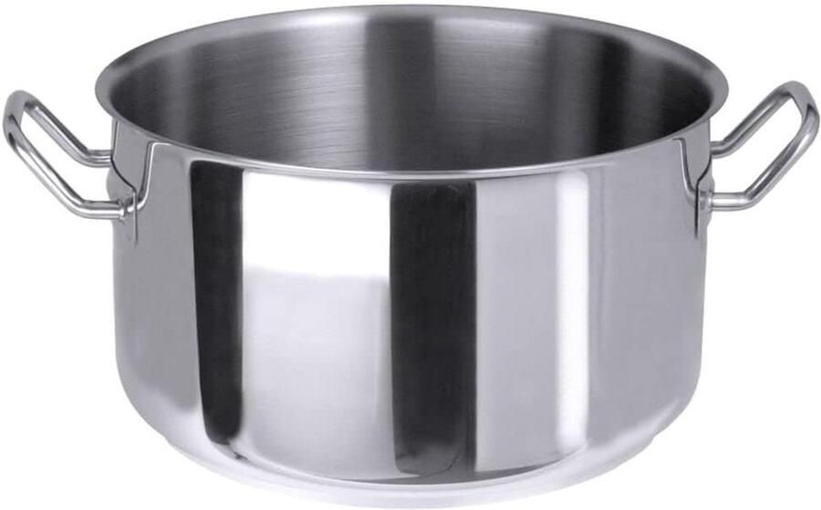 Roestvrijstalen Vleespan Braadpan Kookpan Koken en Braden Sandwichbodem 8mm 22 cm Zilver