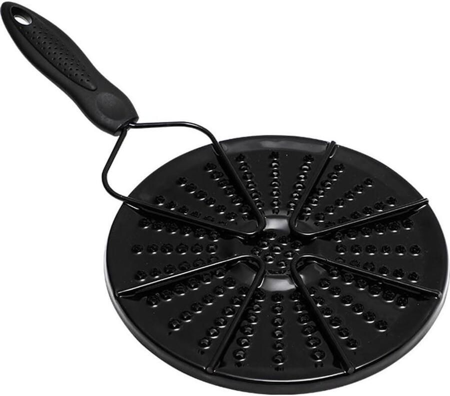 Roestvrijstalen warmteplaat Vlamverdeler diffuser Gelijkmatig koken Opvouwbare koele handgreep 40 cm diameter Zilver