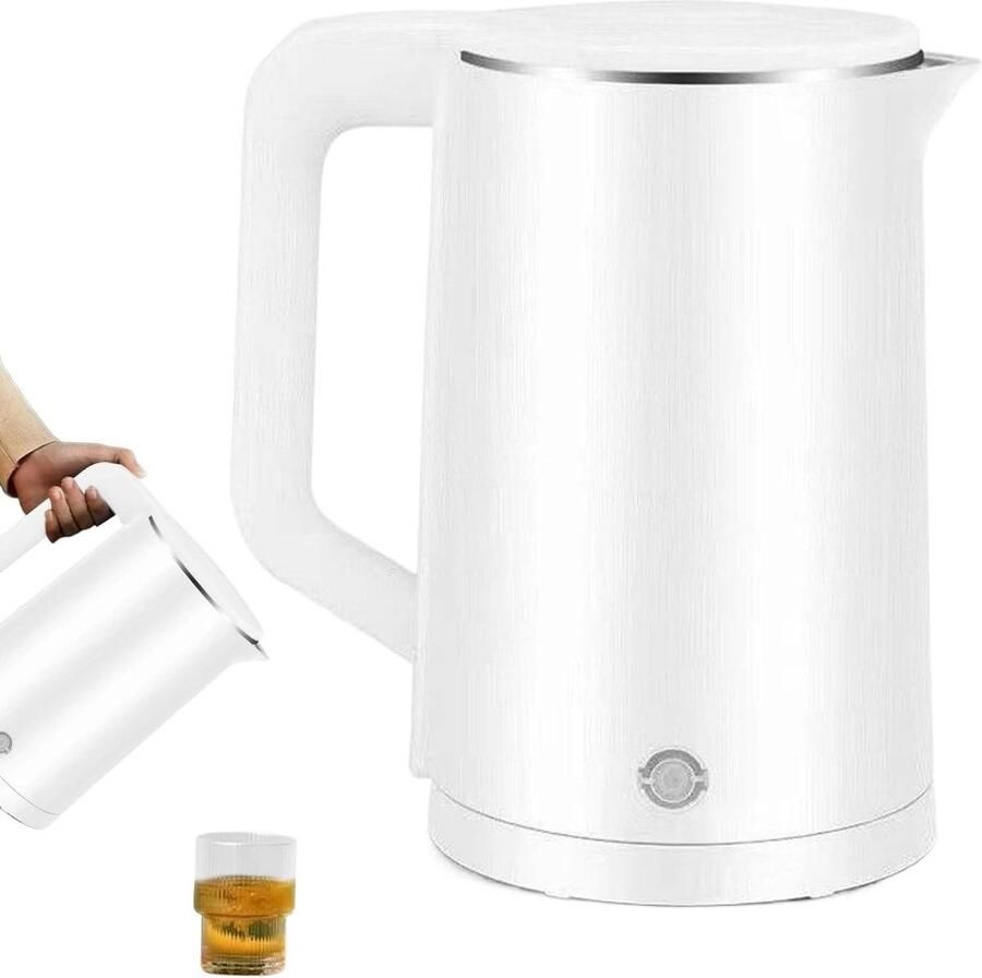 Roestvrijstalen waterketel Theeketel waterkoker Snel water koken Automatische uitschakeling 23 liter Wit
