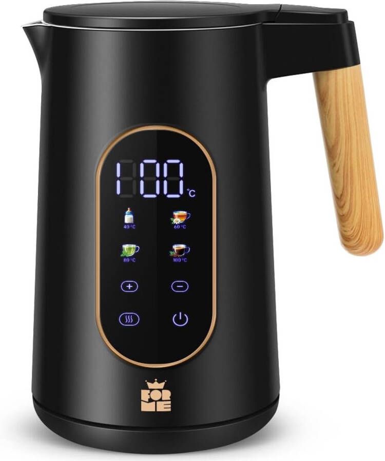 Roestvrijstalen Waterkoker 1 7 L met Temperatuurkeuze en LED Weergave