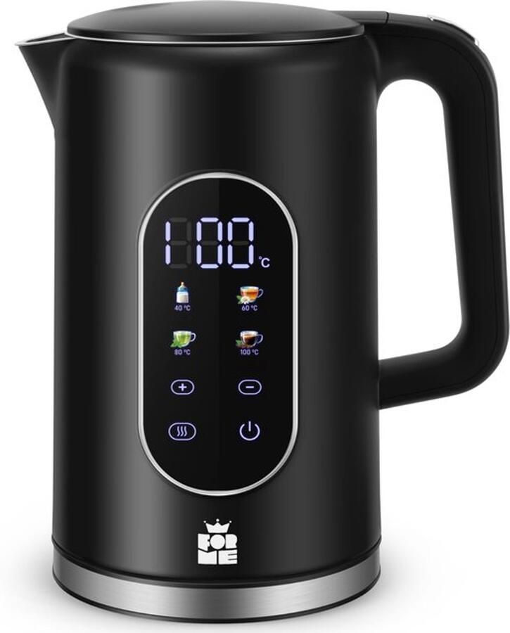 Roestvrijstalen Waterkoker 1 7 L Temperatuurkeuze 40-100°C LED digitale temperatuurweergave 7 Kleuren LED Verlichting Warmhoudfunctie BPA-vrij