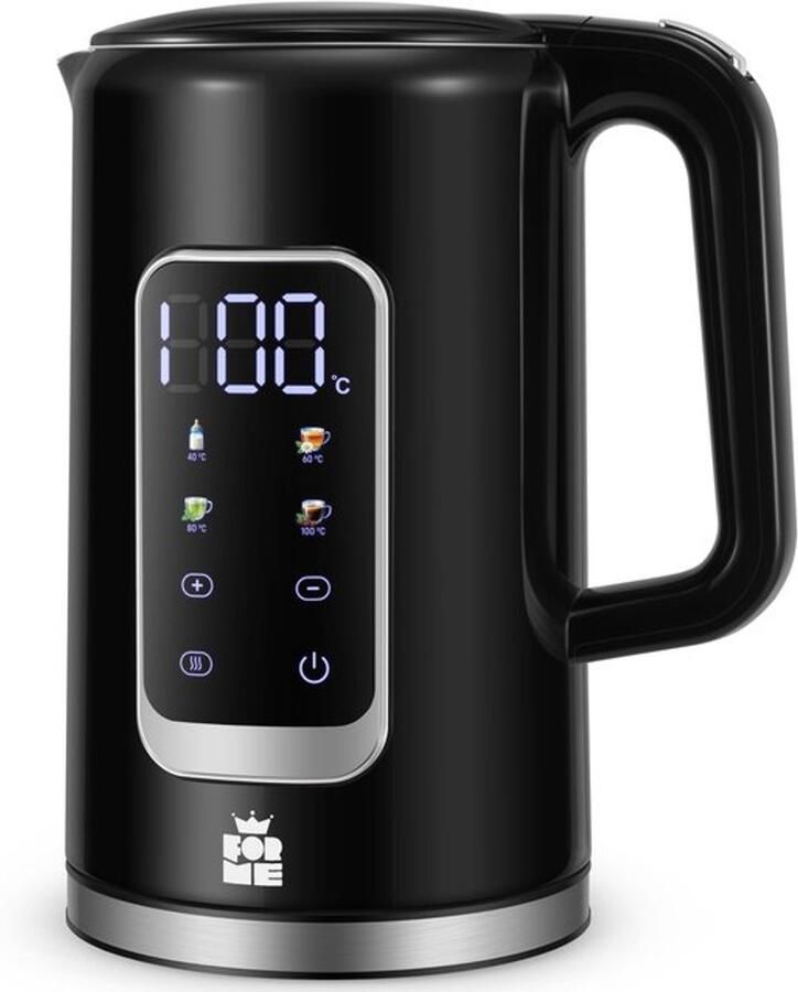 Roestvrijstalen Waterkoker 1 7 L Temperatuurkeuze 40-100°C LED digitale temperatuurweergave 7 Kleuren LED Verlichting Warmhoudfunctie BPA-vrij