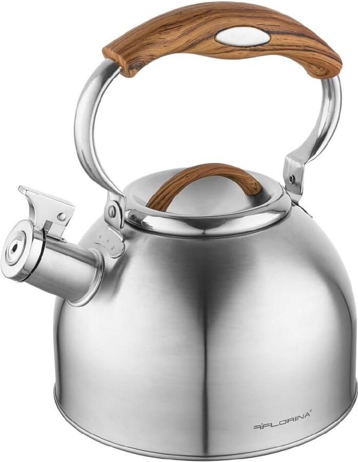 Roestvrijstalen Waterkoker 2 5 L met Soft-Touch Handvat en Houtimitatie