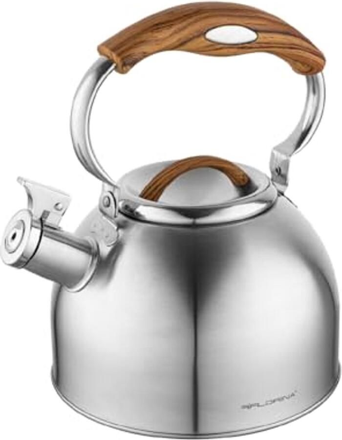 Roestvrijstalen Waterkoker 2 5 L met Soft-Touch Handvat en Houtimitatie