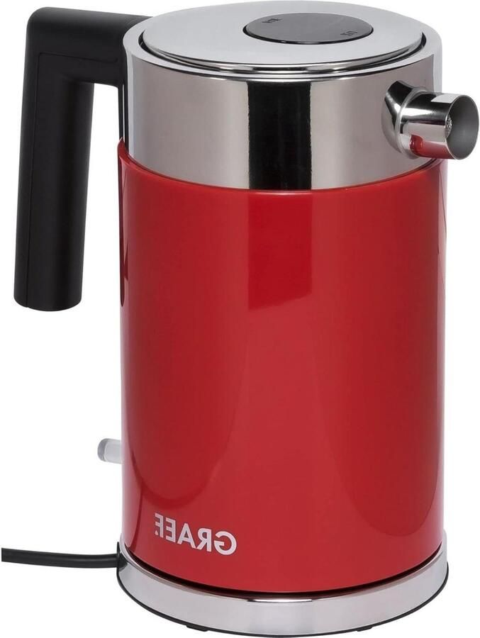 Roestvrijstalen Waterkoker Elektrische Waterkoker Snel Water Koken Dubbelwandig Ontwerp 1 Liter Rood